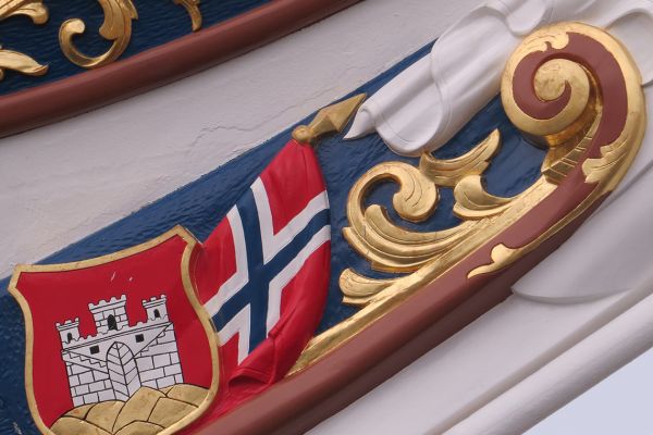 Detail on the Norwegian Tallship Statsraad Lehnkohl, Norway
