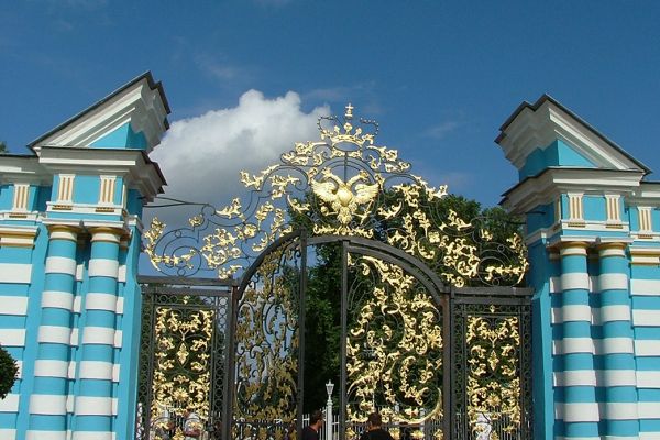 The gates of Catherine the Great's Palace, St. Petersburg