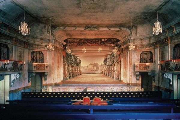 The stage of the Baroque Court Theatre, Drottningholm, Sweden
