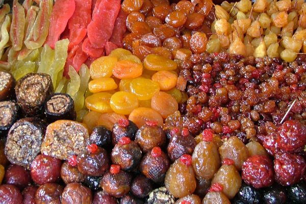 Dried fruit in Yerevan market, Armenia