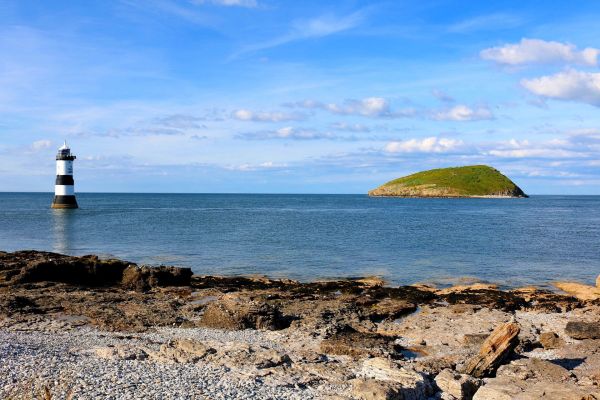 Penmon Lighthouse with Puffin Island behind