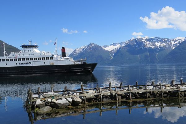 Ferry in Hardanger fjord, Norway