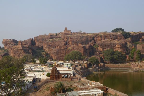 Badami seen from the Cave Temples