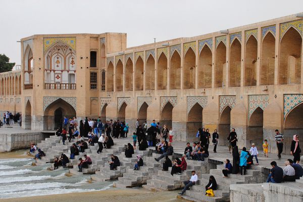Four famous bridges span the Zayandeh river in Isfahan and are popular meeting places for the locals