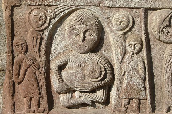 Carved stonework, Echmiadzin Cathedral, Armenia