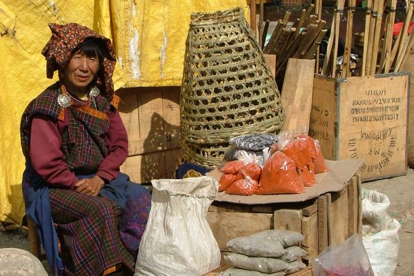 Market scene in Bhutan