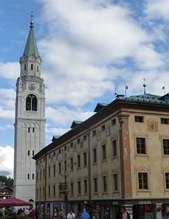 Dolomites Cortina church