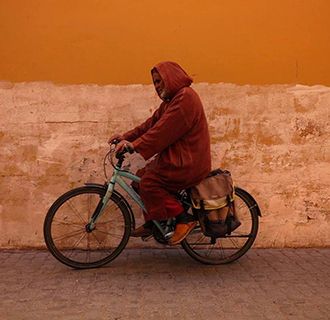 Marrakech man on a moped