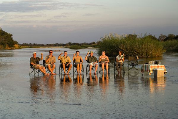 Cooling off with sundowners, Zambia