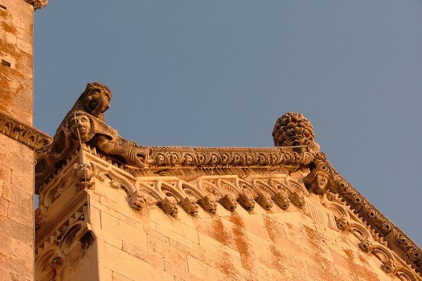 Detail of St Mark's Cathedral, Korcula island, Croatia