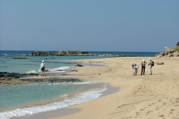 Walking on a Karpaz peninsula beach