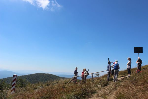 Walking in the Bieczszady National Park near the border with Slovakia and Ukraine