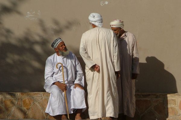 Omani men in traditional dress