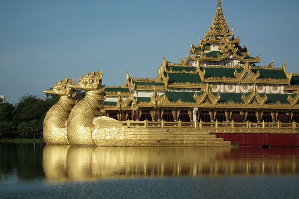 Karaweik Barge on Kandawgyi Lake, Yangon, Myanmar