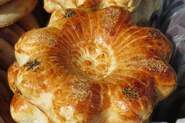 Bread on sale in the market, Uzbekistan